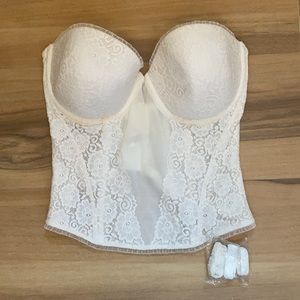 Maidenform White Lace Bustier- 36D
